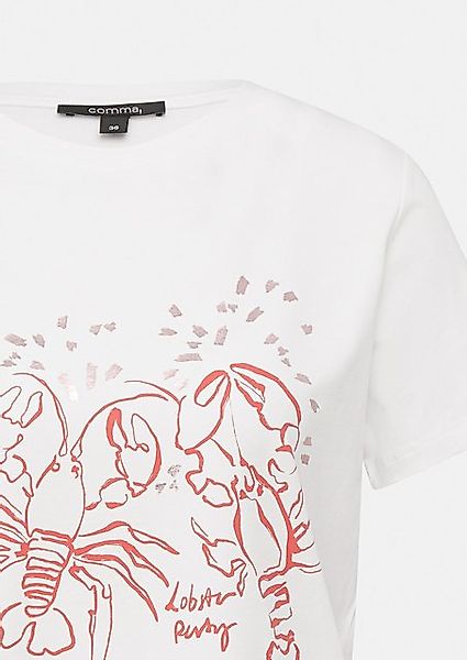 Comma Kurzarmshirt Jersey-T-Shirt mit Artwork Artwork günstig online kaufen