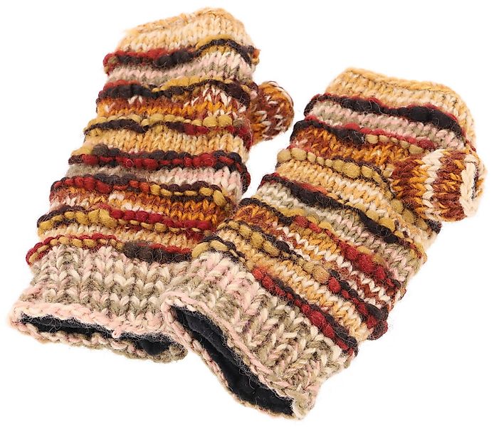 Guru-Shop Strickhandschuhe Handstulpen, gestrickte Wollstulpen aus Nepal -. günstig online kaufen