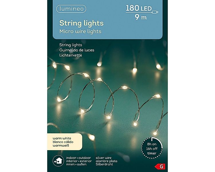Kaemingk LED-Lichterkette Micro LED Strangbeleuchtung L.895cm180Lsilber/war günstig online kaufen