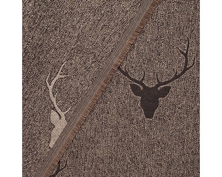 SCHÖNER LEBEN. Stoff Dekostoff Landhausstoff Wendestoff Hirschkopf Geweih b günstig online kaufen