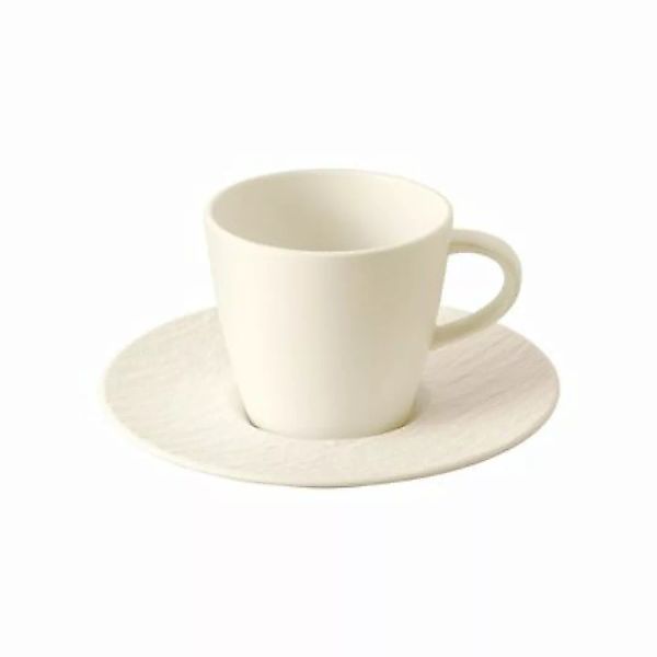 Villeroy & Boch Manufacture Rock Kaffeetasse mit Untertasse weiß Tassen günstig online kaufen