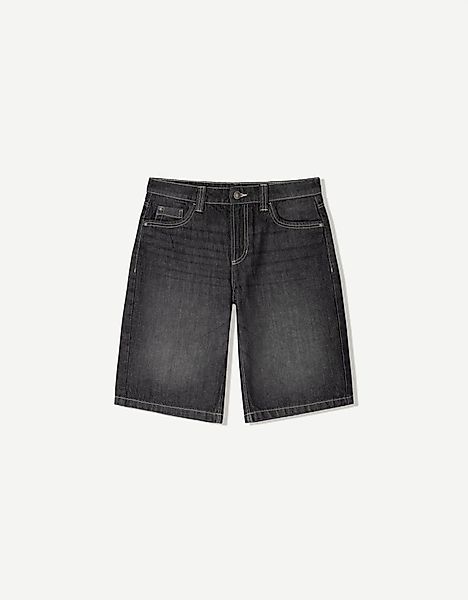 Bershka Baggy-Denim-Shorts Damen 36 Schwarz günstig online kaufen