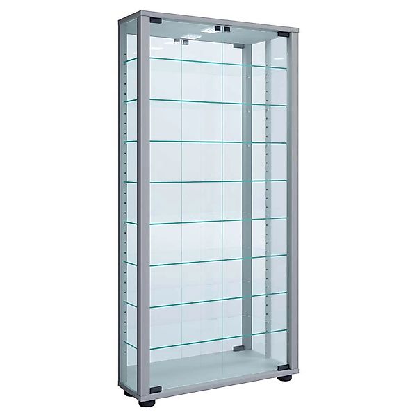 ebuy24 LumoMaxi Vitrinenschrank mit Spiegel 2 Glastüren Inkl LED-Leuchten S günstig online kaufen