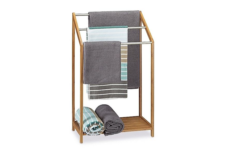 relaxdays Handtuchständer Handtuchhalter Bambus 3-fach günstig online kaufen