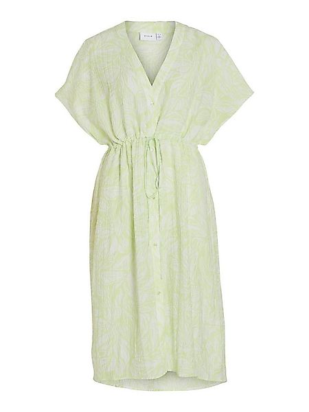 Vila Shirtkleid Lockeres Blusenkleid mit Knopfleiste Crepe Midi Dress VILIM günstig online kaufen