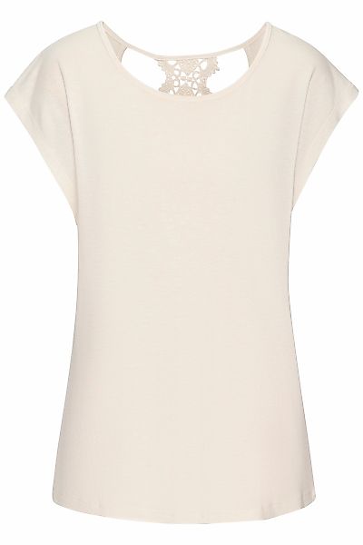 LASCANA Kurzarmshirt mit Spitzendetail im Rücken, bequemes T-Shirt aus Jers günstig online kaufen