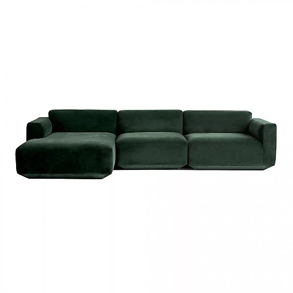 &Tradition - Develius 3-Sitzer Sofa Chaiselongue links - dunkelgrün/Stoff V günstig online kaufen