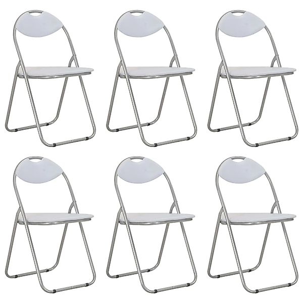 vidaXL Klappbare Esszimmerstühle 6 Stk Weiß Kunstleder 284409 günstig online kaufen