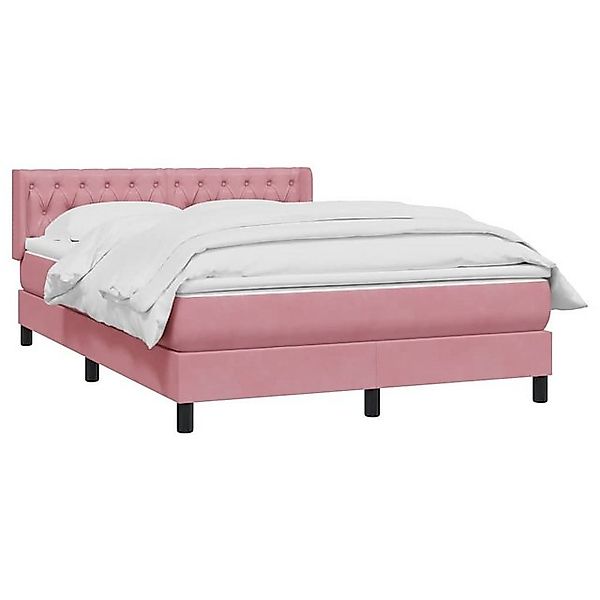 vidaXL Bett Boxspringbett mit Matratze Rosa 140x210 cm Samt günstig online kaufen