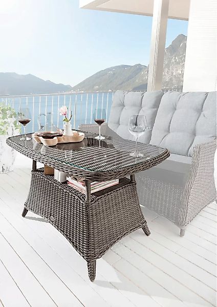 Destiny Gartentisch "CASA MERANO", (120x66x77cm), Aluminium, Polyrattan günstig online kaufen