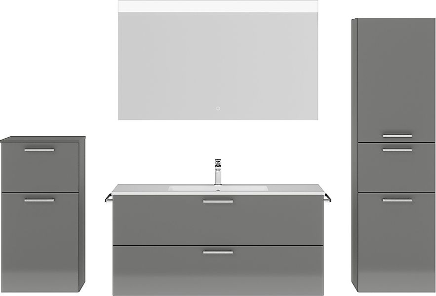 nobilia® Badmöbel-Set Tolvina, (4-St., vormontiert, mit günstig online kaufen