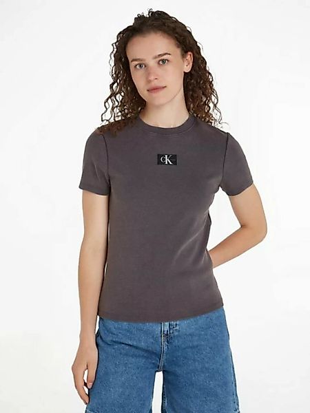 Calvin Klein Jeans T-Shirt "LABEL WASHED RIB SLIM TEE", mit Logopatch günstig online kaufen