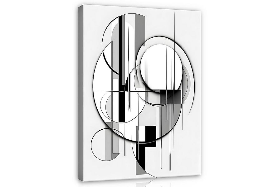 Wallarena Leinwandbild Abstrakt Schwarz Weiß Wandbilder XXL Wand Deko Bilde günstig online kaufen