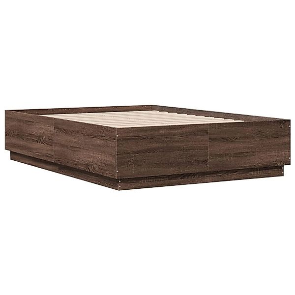 vidaXL Bettgestell mit LED Braun Eichen-Optik 120x190 cm Holzwerkstoff 3209 günstig online kaufen