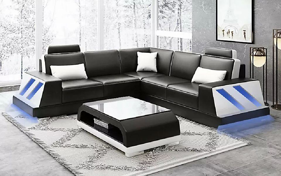 JVmoebel Ecksofa Ledersofa Eckcouch Polstergarnitur Sofa Couch Wohnlandscha günstig online kaufen