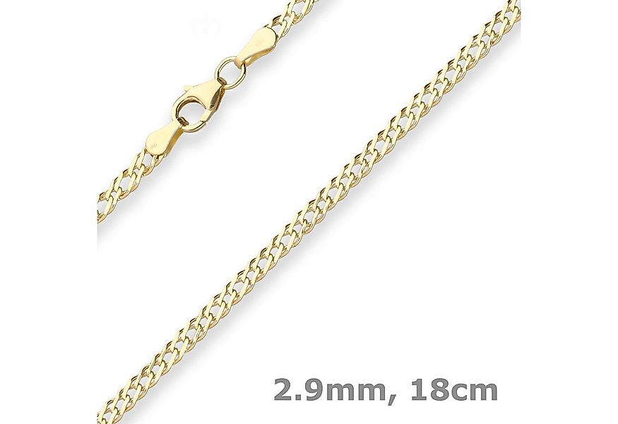 Schmuck Krone Goldarmband 2,9mm Armband Zwillingspanzerkette aus 333 Gelbgo günstig online kaufen