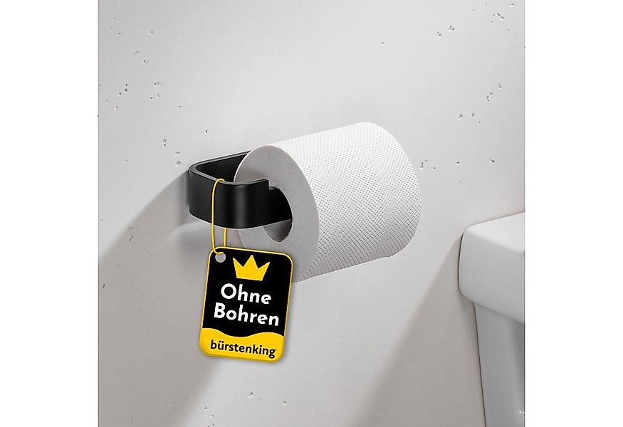 Bürstenking Toilettenpapierhalter ohne Bohren, Selbstklebender Klopapierhal günstig online kaufen