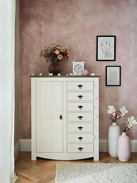 BOLTZE Tischuhr Betty in Weiß, analog, 24cm, aus MDF und Glas günstig online kaufen