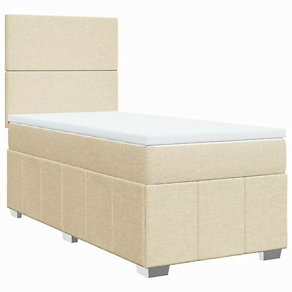 vidaXL Bett Boxspringbett mit Matratze Creme 90x200 cm Stoff günstig online kaufen