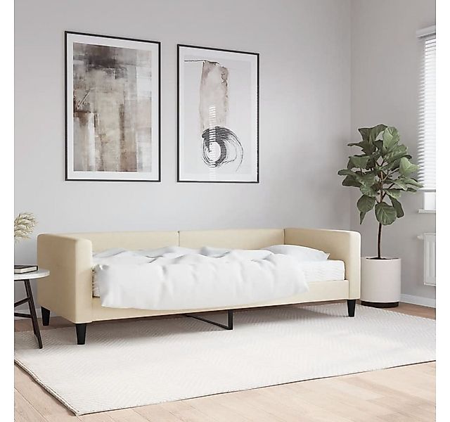 vidaXL Bett, Tagesbett mit Matratze Creme 80x200 cm Stoff günstig online kaufen