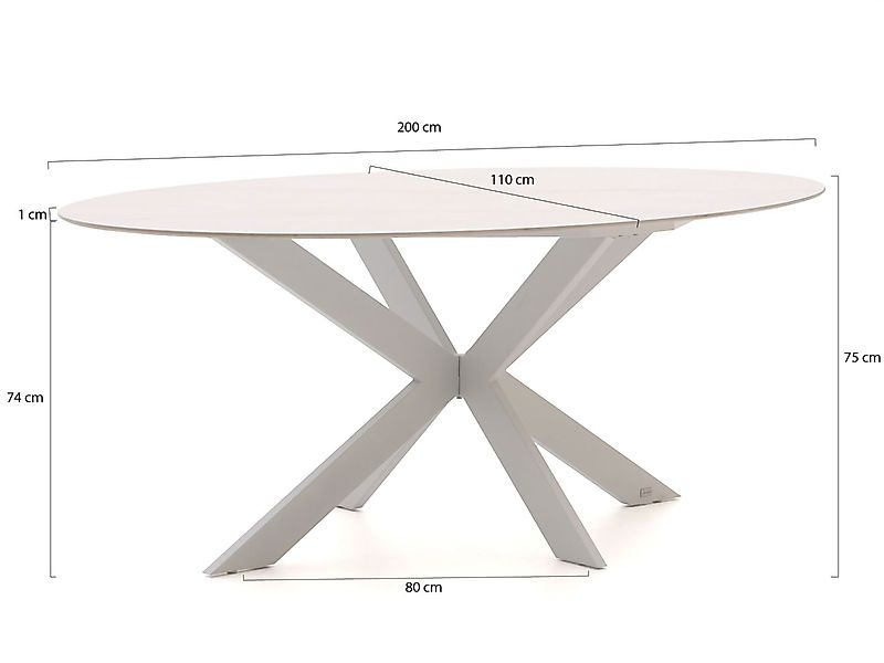 Bellagio Furato ellips Gartentisch 200x110cm günstig online kaufen