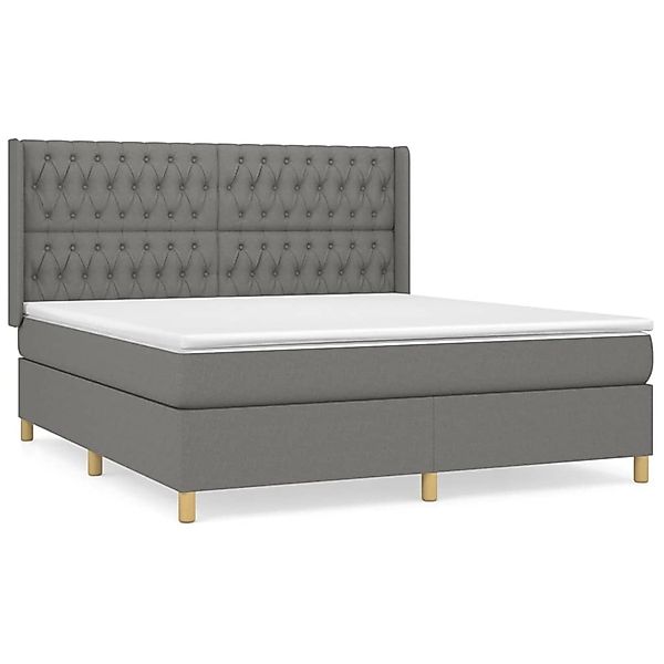 vidaXL Boxspringbett Boxspringbett mit Matratze Dunkelgrau 180x200 cm Stoff günstig online kaufen