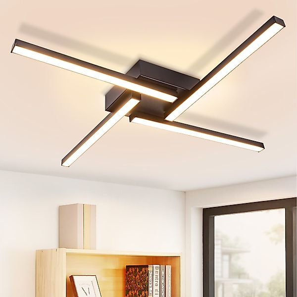 ZMH LED Deckenleuchte Wohnzimmer Schwarz 24W günstig online kaufen