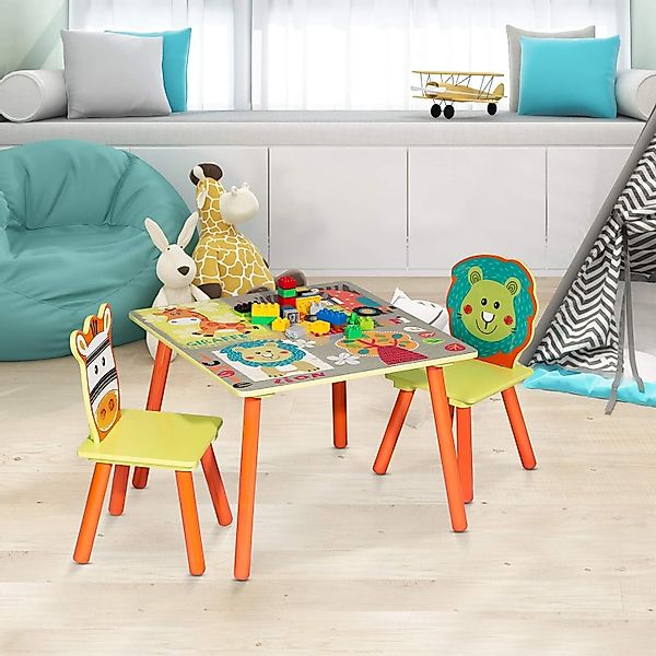 Woltu Sitzgruppe, (3-tlg), Waldtiere Tisch&Stuhlsets Kindertisch günstig online kaufen