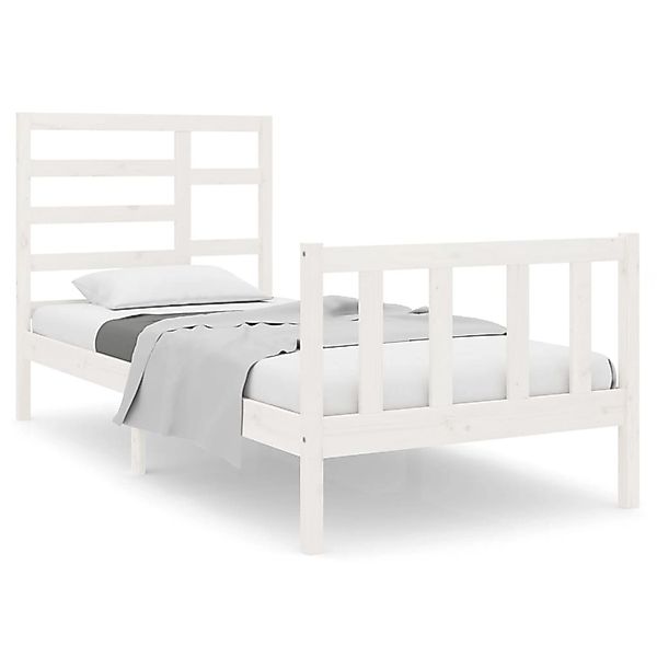 Vidaxl Massivholzbett Weiß 90x190 Cm 3ft Single günstig online kaufen