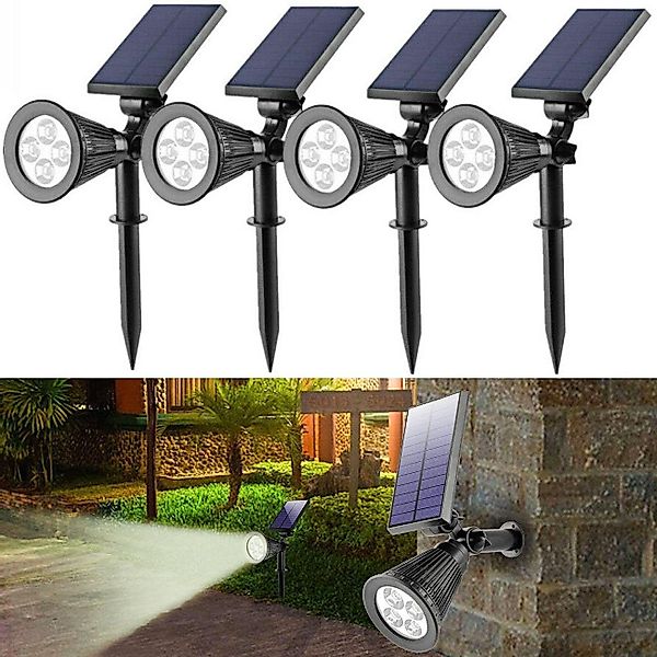 oyajia LED Solarleuchte 4LEDs Solarleuchte Scheinwerfer, günstig online kaufen