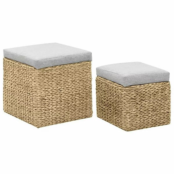 Ottoman-set 2 Stk. Seegras Grau günstig online kaufen