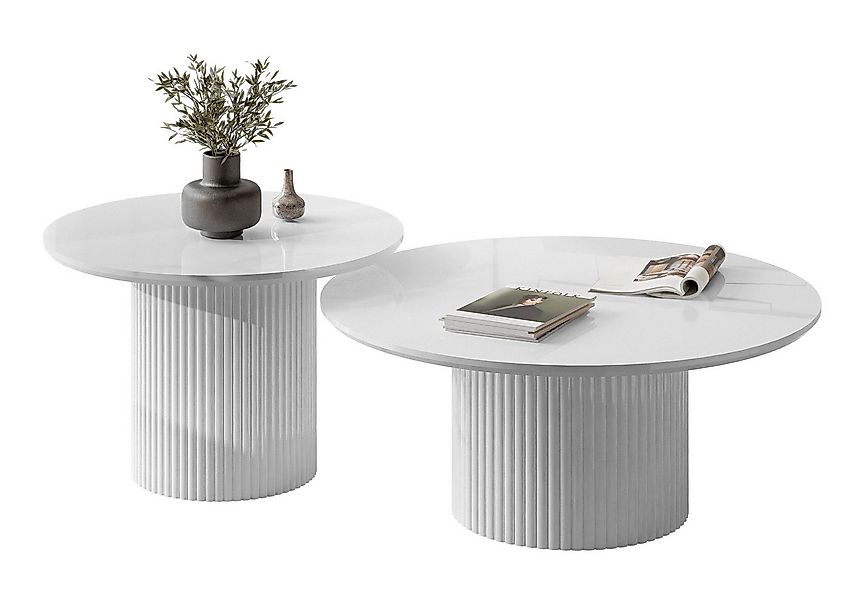 yourhouse24 Couchtisch Set ORI 2in1 Riffel-Design (2er Set), Breite 60 und günstig online kaufen