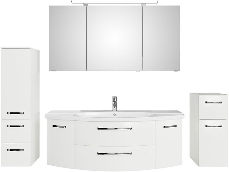 Saphir Badmöbel-Set »Serie 4010 4-teilig Keramik-Waschtisch mit LED-Spiegel günstig online kaufen