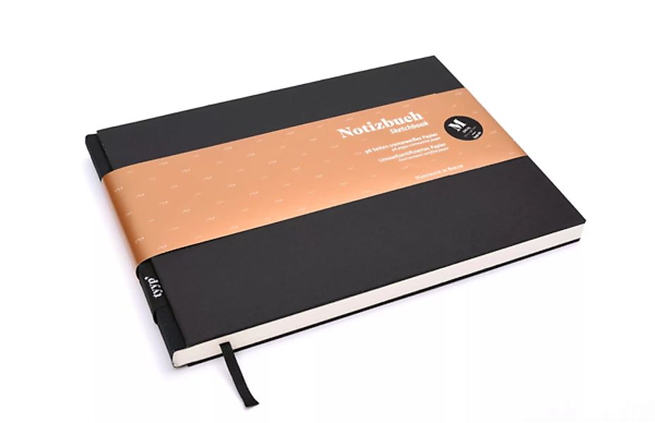 Design Notizbuch Din A5 Querformat - Schwarz günstig online kaufen