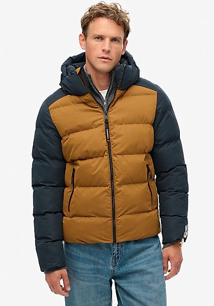 Superdry Steppjacke "HOOD COLOUR BLOCK SPORT PUFFER", mit Kapuze günstig online kaufen