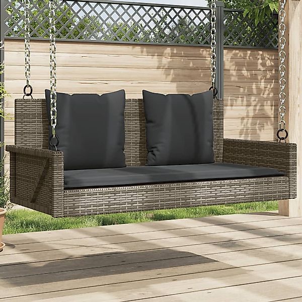 furnicato Gartenbank Hängebank mit Kissen Grau günstig online kaufen