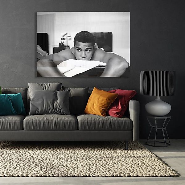 queence Acrylglasbild "Ali", Schwarz-Weiß-Mann-Stars-Portrait-Foto-Film-Fil günstig online kaufen