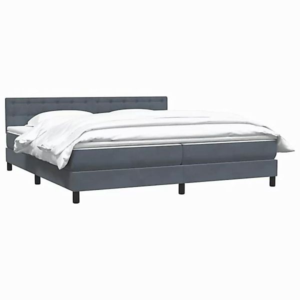 vidaXL Bett Boxspringbett mit Matratze Dunkelgrau 180x220 cm Samt günstig online kaufen