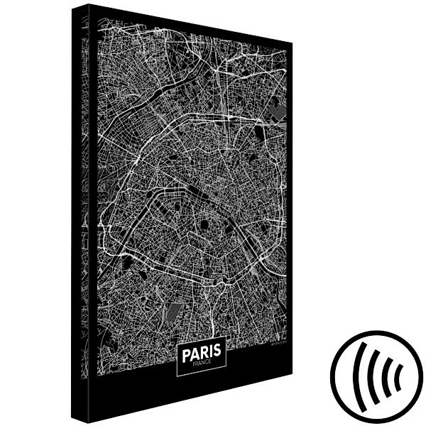 Wandbild Dark Map of Paris (1 Part) Vertical XXL günstig online kaufen