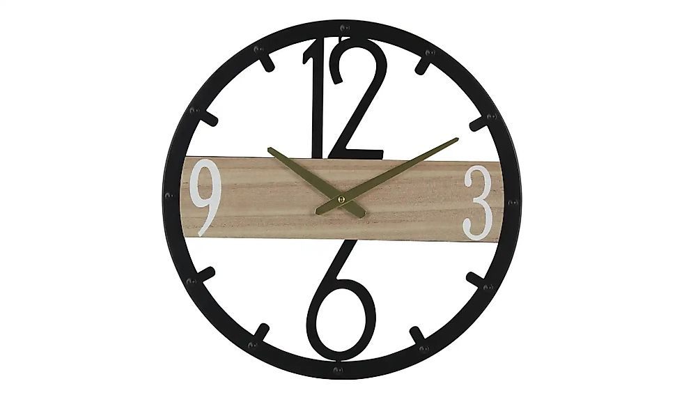 Wanduhr   ¦ schwarz ¦ Metall,Holzwerkstoff ¦ Maße (cm): B: 40 H: 40 T: 4.0 günstig online kaufen