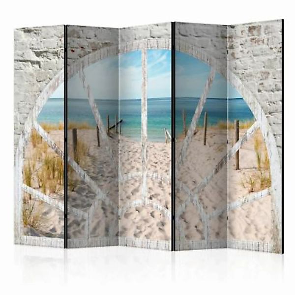 artgeist Paravent Window View - Beach II [Room Dividers] mehrfarbig Gr. 225 günstig online kaufen