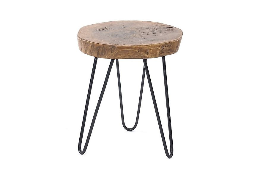 DESIGN DELIGHTS Beistelltisch BEISTELLTISCH "BAUMSCHEIBE", Holz, Metall, Ø günstig online kaufen