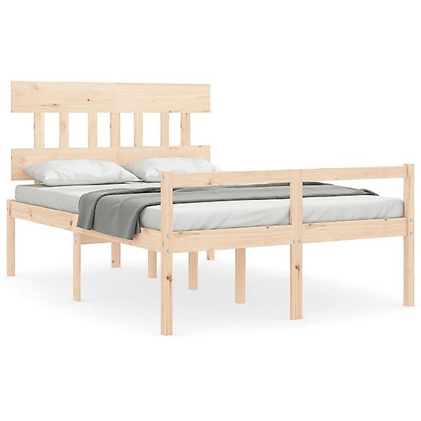 vidaXL Bett, Seniorenbett mit Kopfteil 140x190 cm Massivholz günstig online kaufen