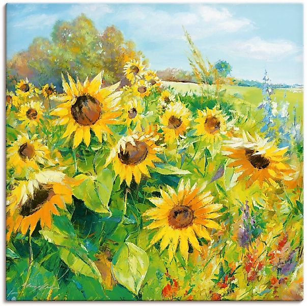 Artland Wandbild "Sommerwiese mit Sonnenblumen" Blumenwiese 1 Stk. tlg. als günstig online kaufen