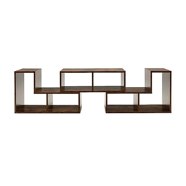 Costway Fernsehschrank Holz 3-teilig Frei Kombinierbar Braun günstig online kaufen