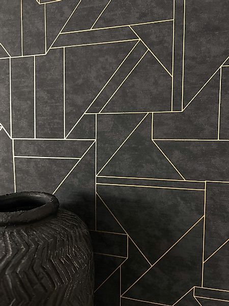 Newroom Vliestapete, Anthrazit Tapete Modern Geometrische günstig online kaufen