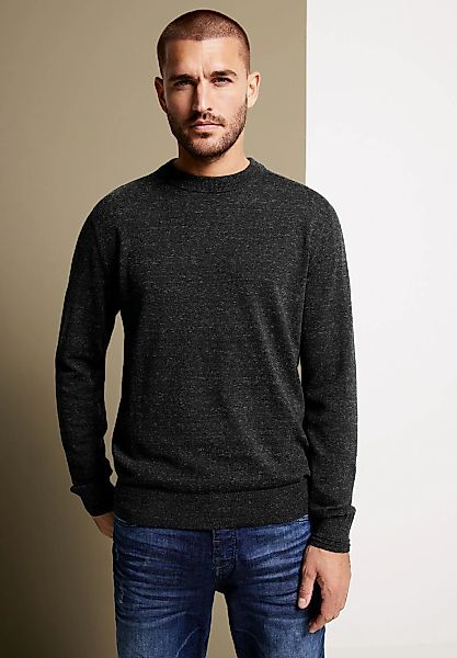 STREET ONE MEN Stehkragenpullover mit Rippstrickdetails günstig online kaufen