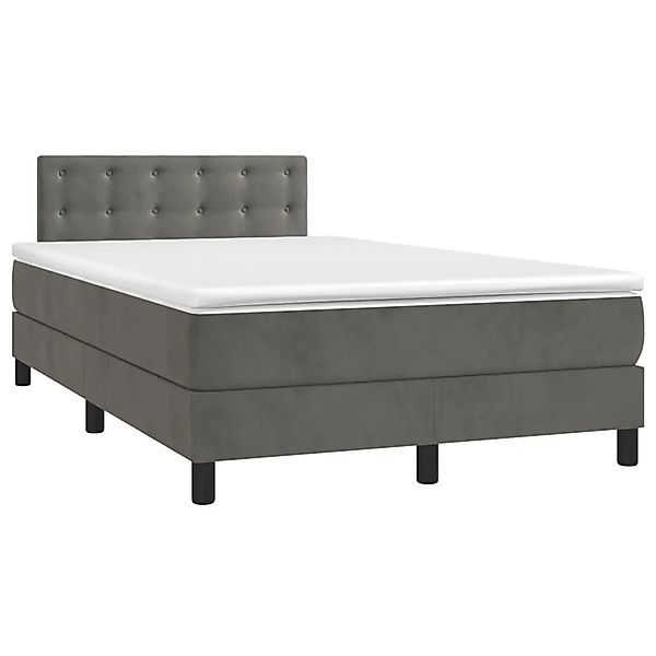 vidaXL Boxspringbett mit Matratze Dunkelgrau 120x190 cm Samt 3269862 günstig online kaufen