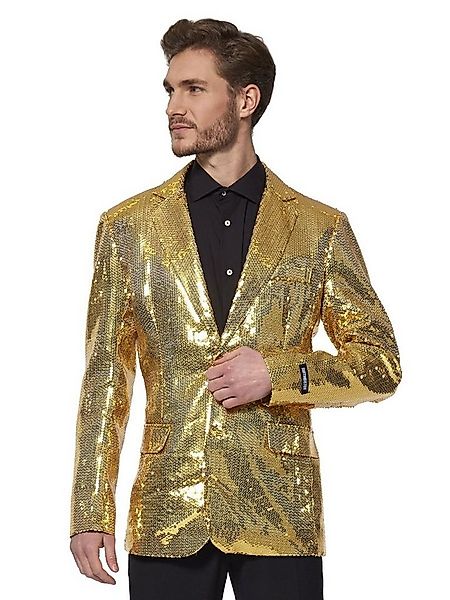 SuitMeister Kostüm SuitMeister Glitzerjacke gold, Eine goldene Discokugel z günstig online kaufen