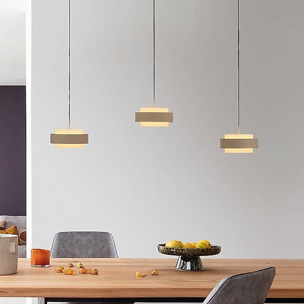 SCHÖNER WOHNEN LED-Hängelampe Elmo, Sandbrise, 3-fl., 3000 K günstig online kaufen